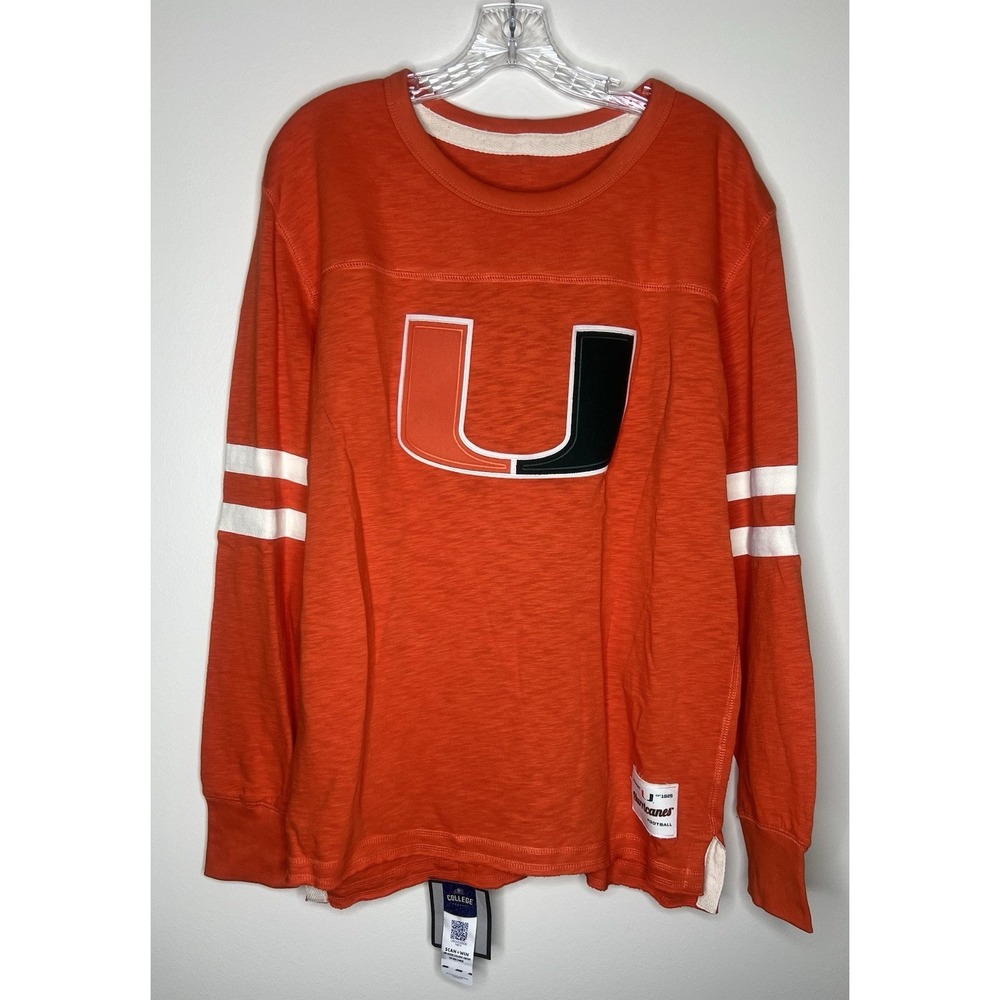 Miami Hurricanes Gameday Mascot Orange‎ Long Sleeve Men's Medium FInker New